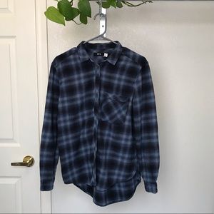 BDG Men’s Blue Plaid Button Up Shirt